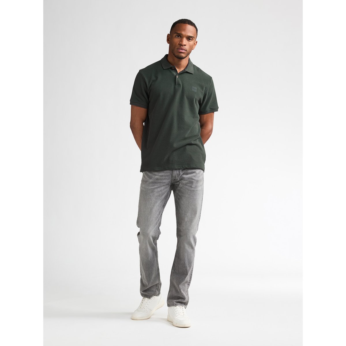 Polo en piqué de coton millhouse vert deep green, PETROL INDUSTRIES
