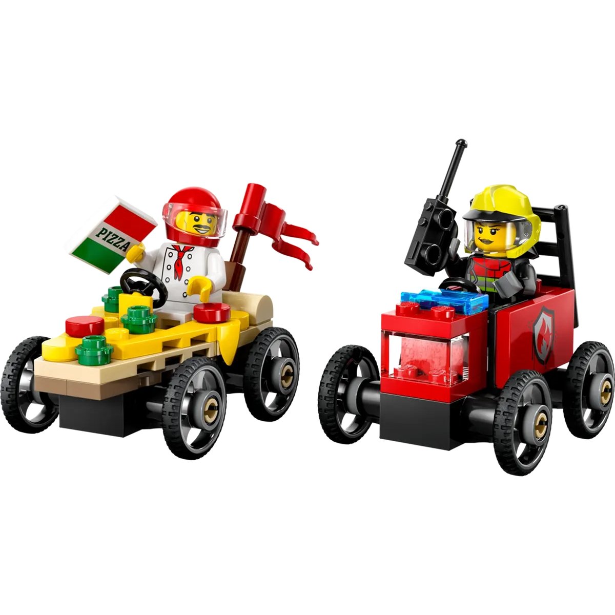 LEGO City - Pack de Course : Camion de Pizza contre Camion de Pompiers - 60458 multicolore, LEGO