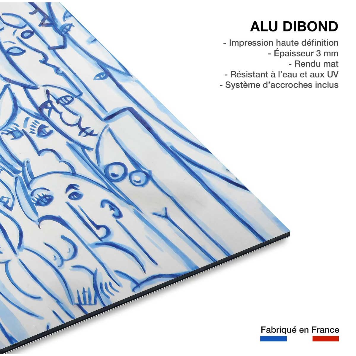 Tableau reproduction abstraite "" par là "" tableau alu dibond, HEXOA