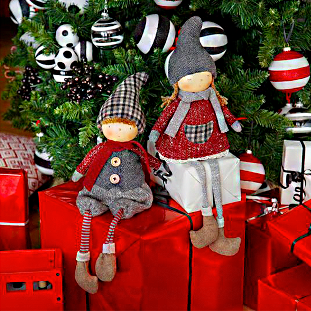 Set de 2 boules de noël décoratives en verre D8 noir, SIA DECO