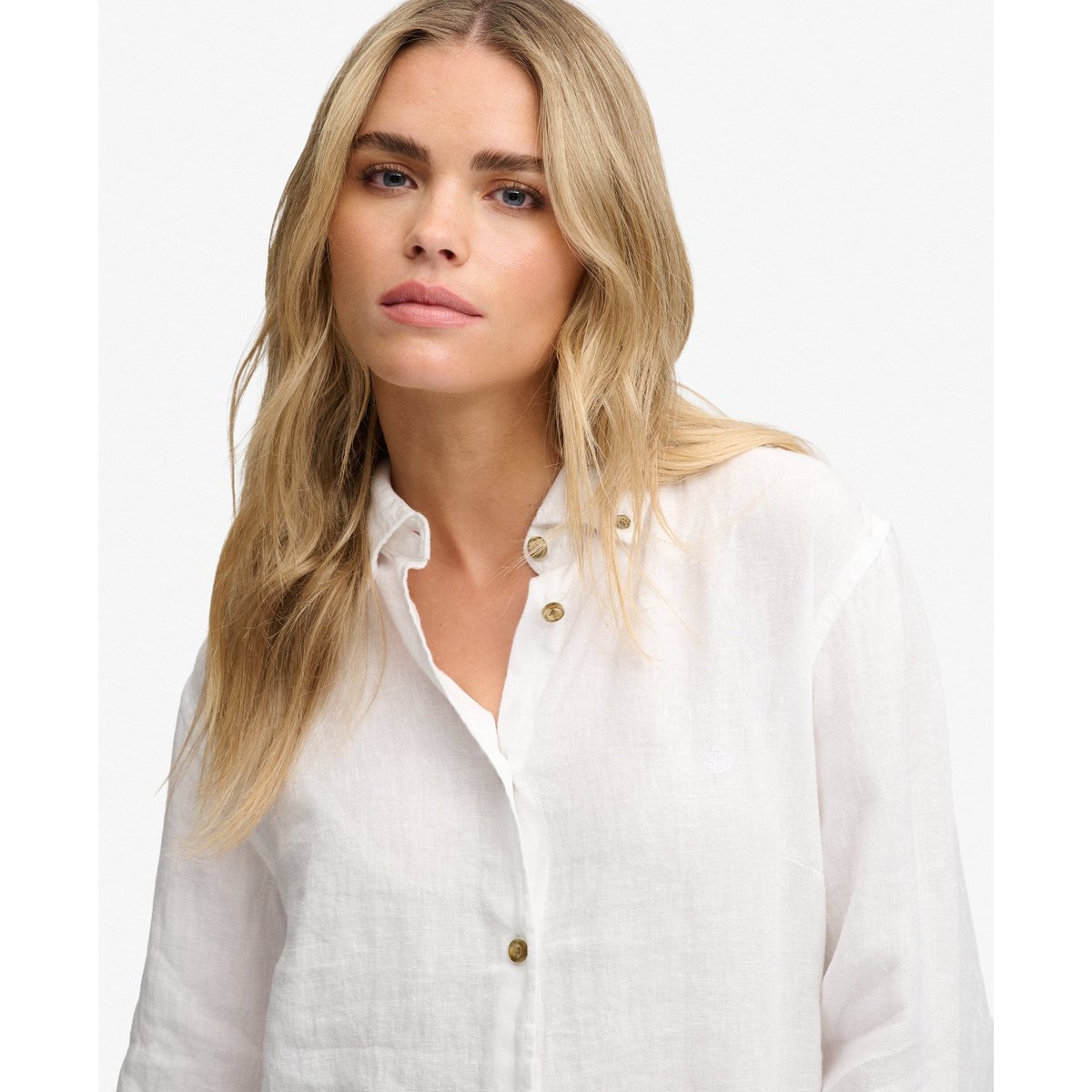 Chemise Slim en Lin Premium optic, SUPERDRY