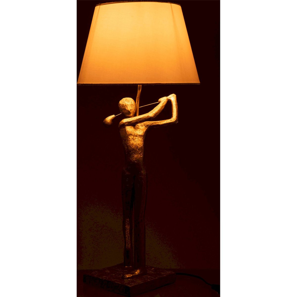 Lampe de table golfeur en résine doré et blanc, RECOLLECTION
