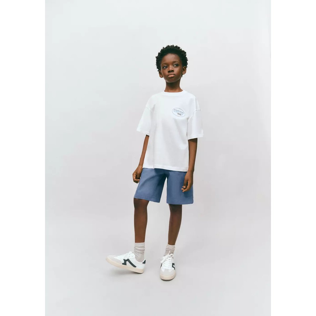 Bermuda coton cargo bleu porcelaine, MANGO KIDS