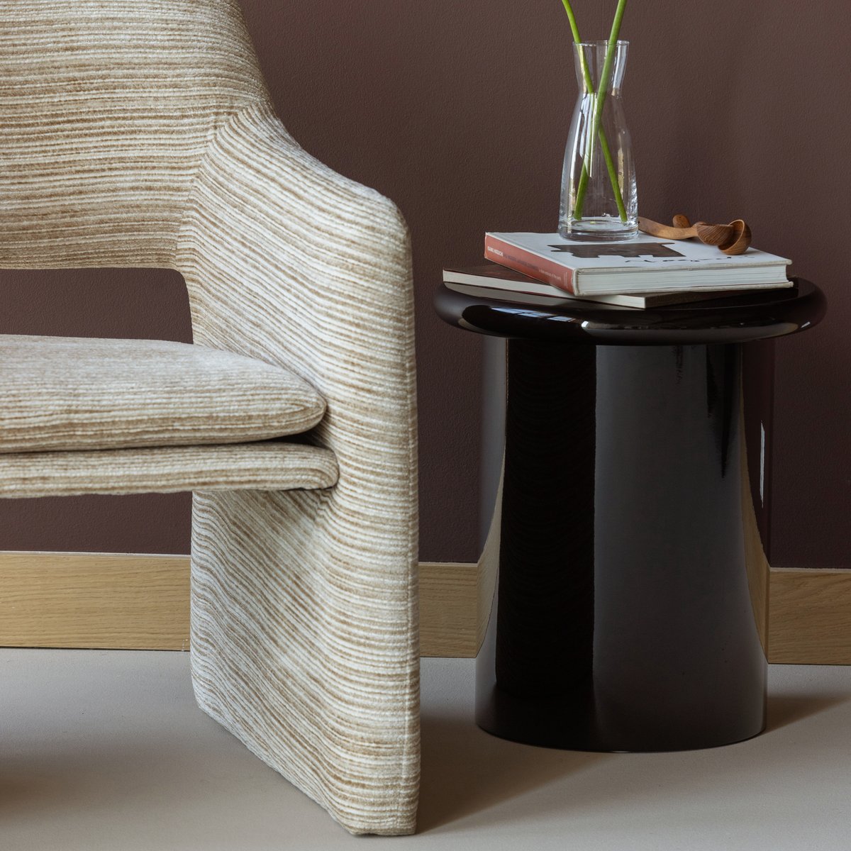 Table d’appoint en MDF MAVON brun foncé, WOOOD