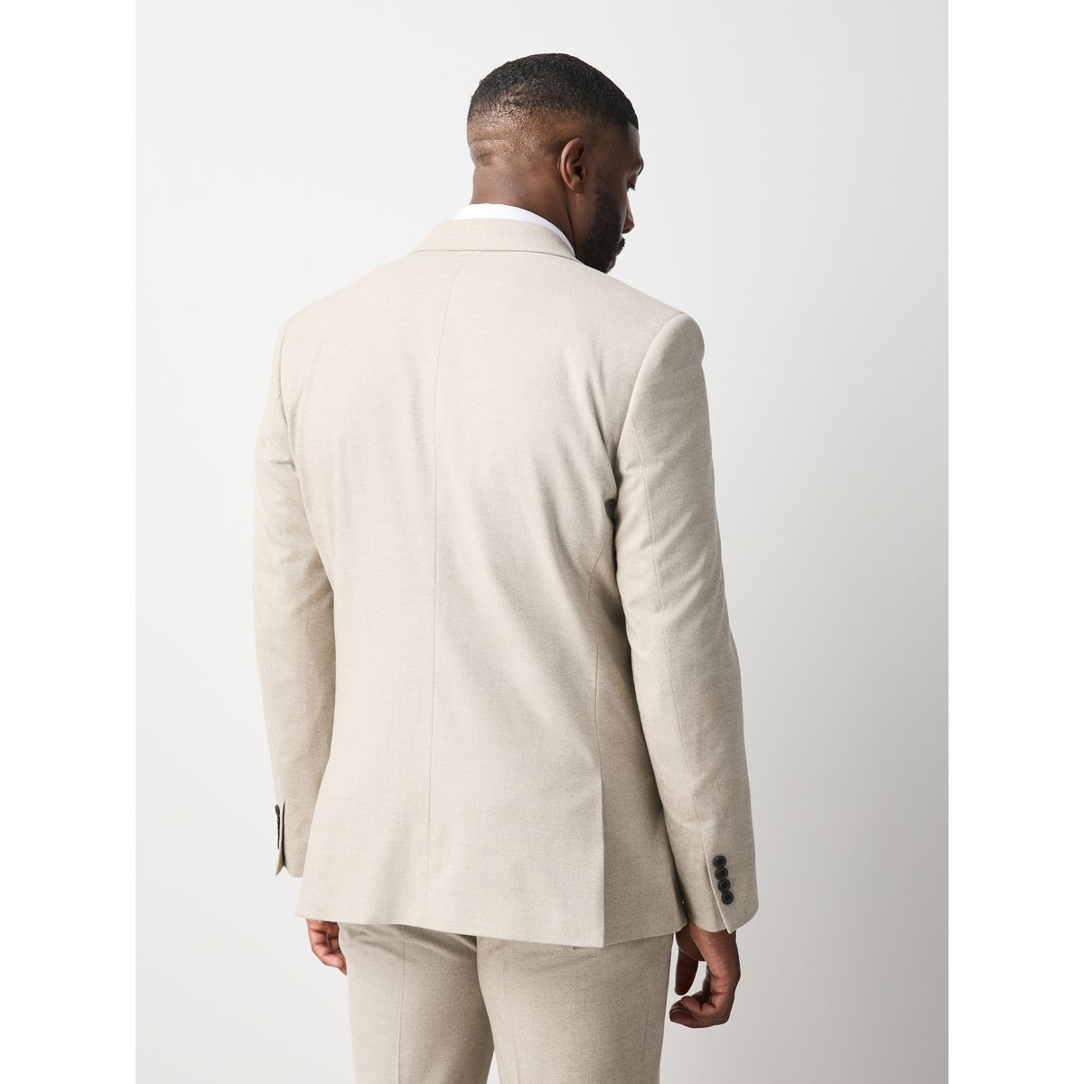 Veste de costume près du corps en flanelle écru, NEXT
