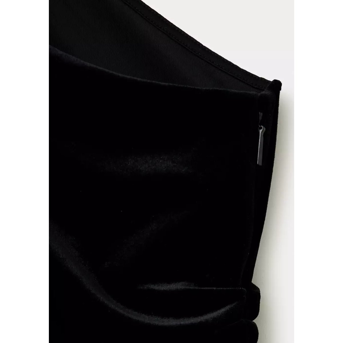 Combinaison en velours à col foulard noir, MANGO