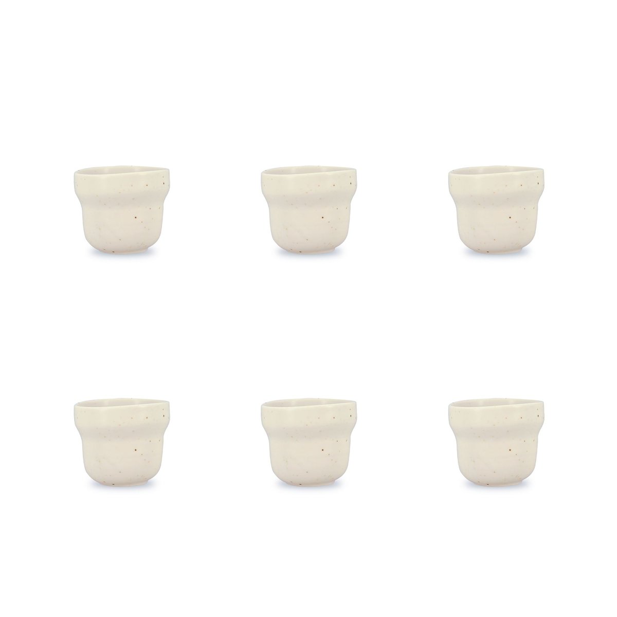 Lot de 4 tasses 16cl en porcelaine, ORA beige, OGO LIVING