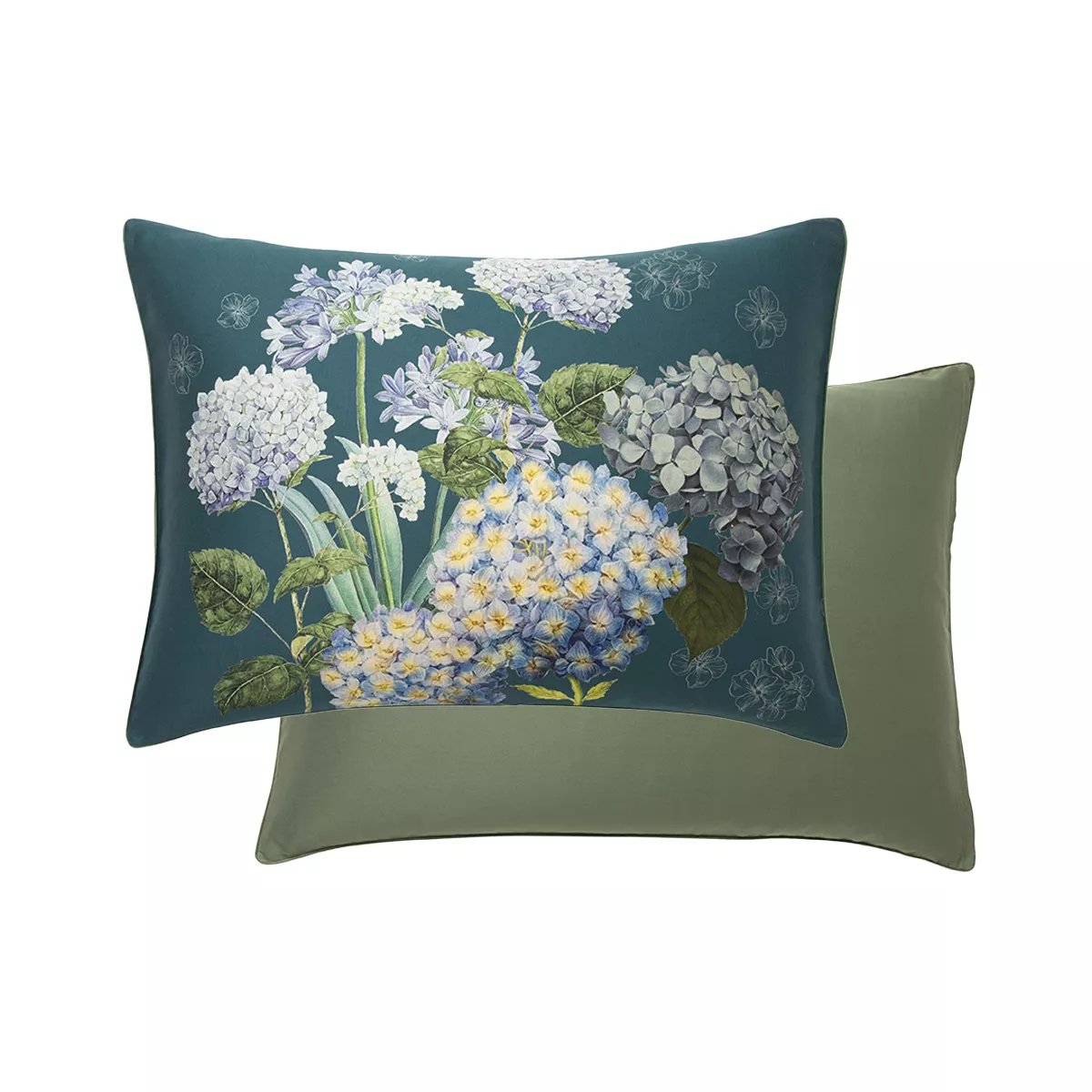 Taie d'oreiller satin de coton MAELYS SATIN canard, GARNIER THIEBAUT