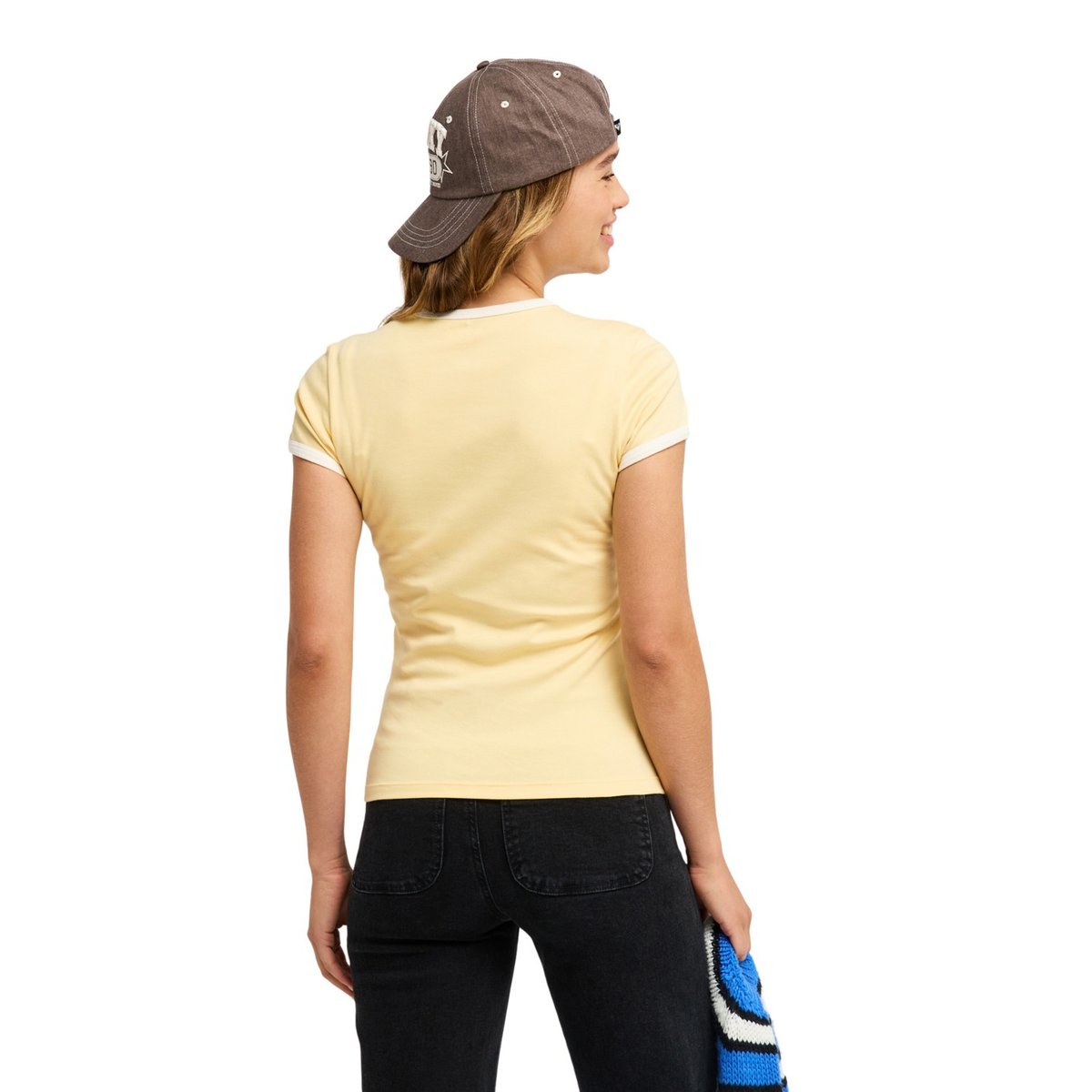T-shirt ajusté à manches courtes LADIE POP. jaune golden haze, ROXY