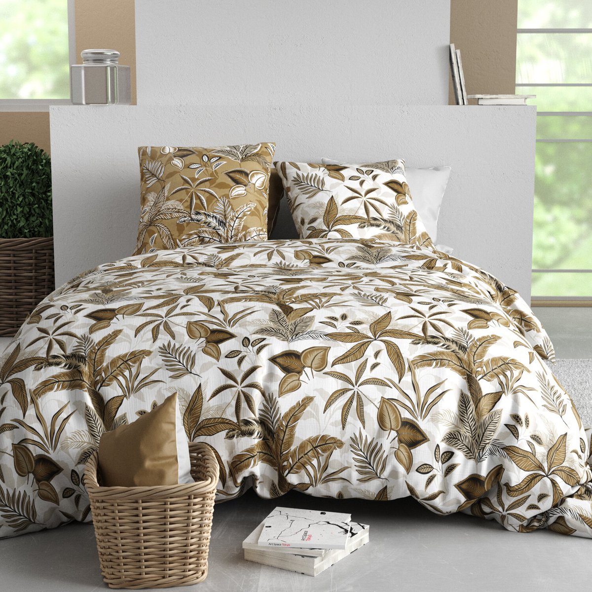 Parure housse de couette en coton imprimée, Kahoni multicolore, ATELIER DU COTON