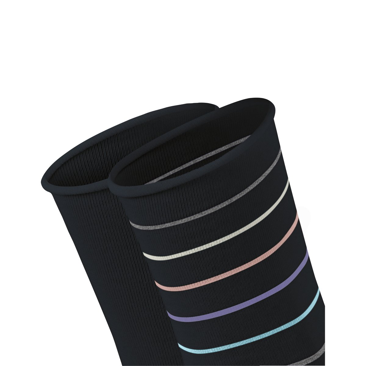 Chaussettes Multi Stripe 2-Pack Opaque noir basique, ESPRIT