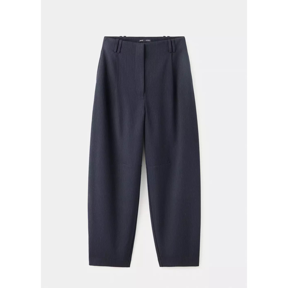 Pantalon ballon taille haute bleu marine foncé, MANGO