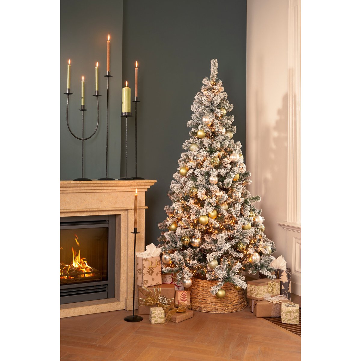 Cache-pied de sapin de Noël Ø58 cm WINTY brun, MICA DECORATIONS