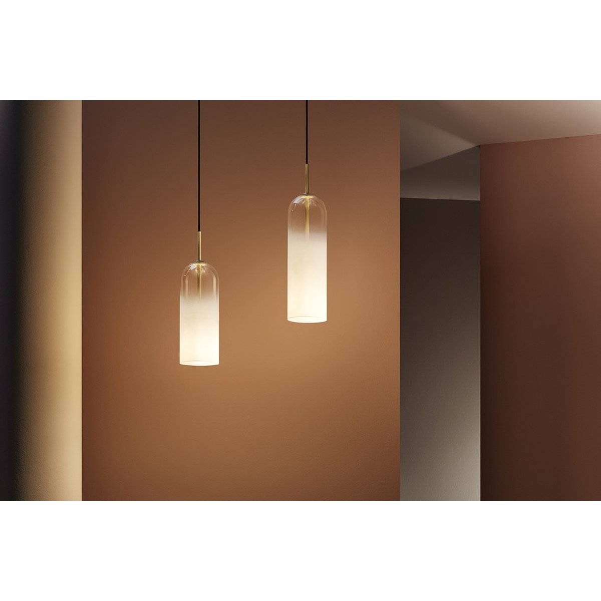 Suspension en verre, D.12 , GLAM blanc, LEDS C4