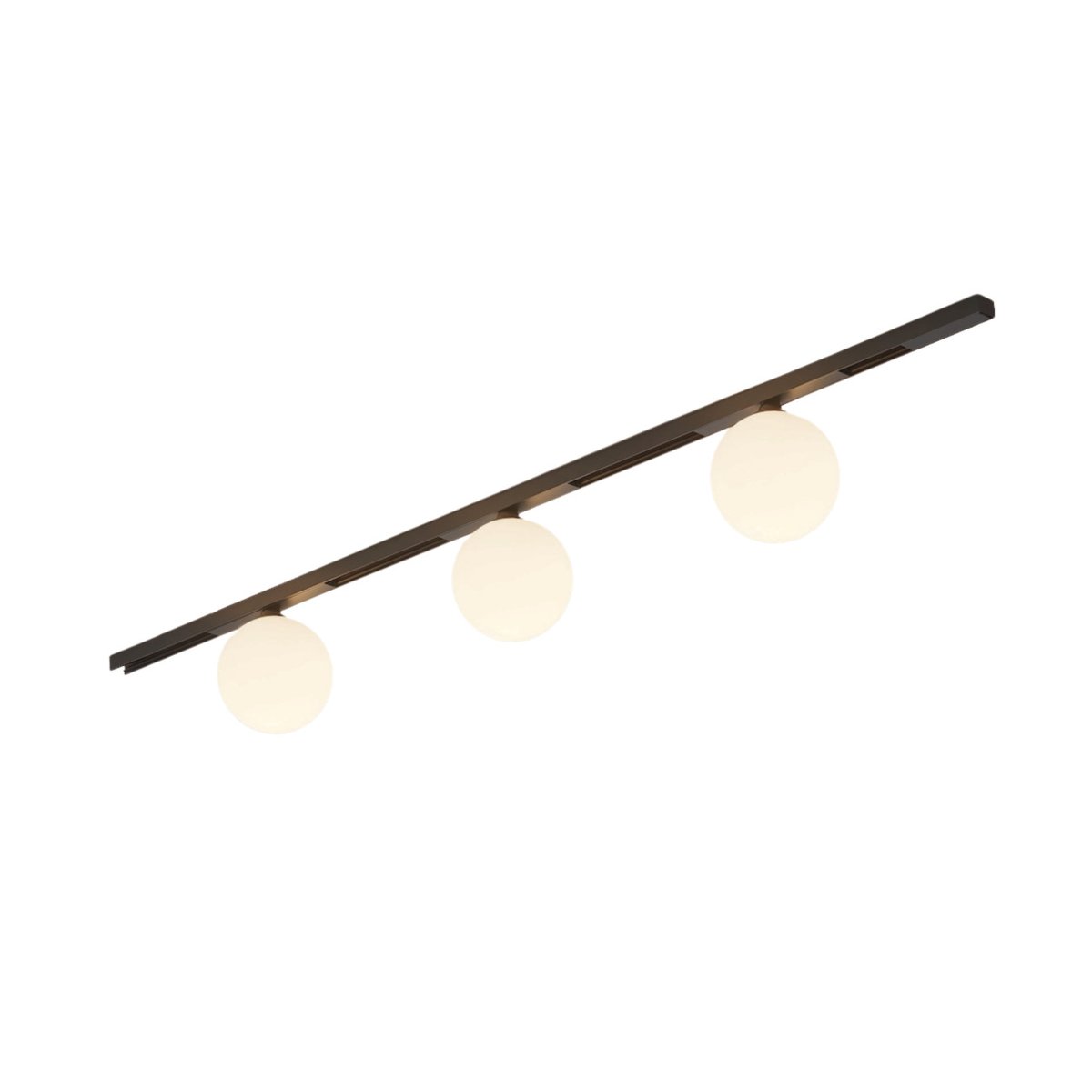 Kit rail 3 boules LED verre dépoli - LYNE noir et blanc, KOSILUM