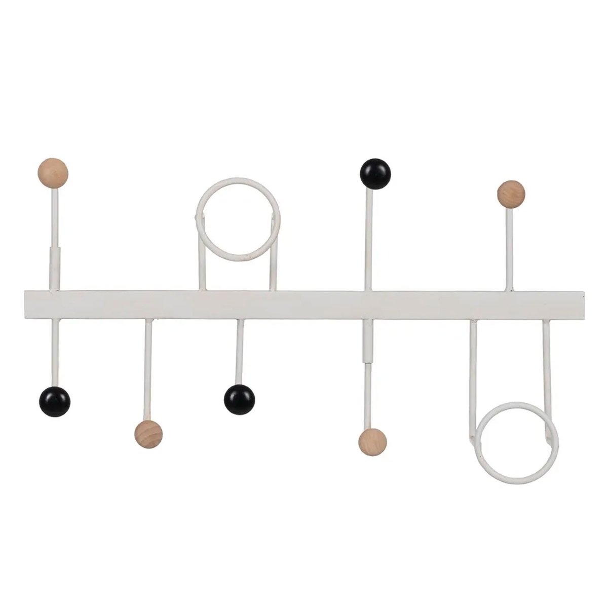 Portemanteau mural en métal blanc 9 Accroches 50x7x27cm blanc, WADIGA