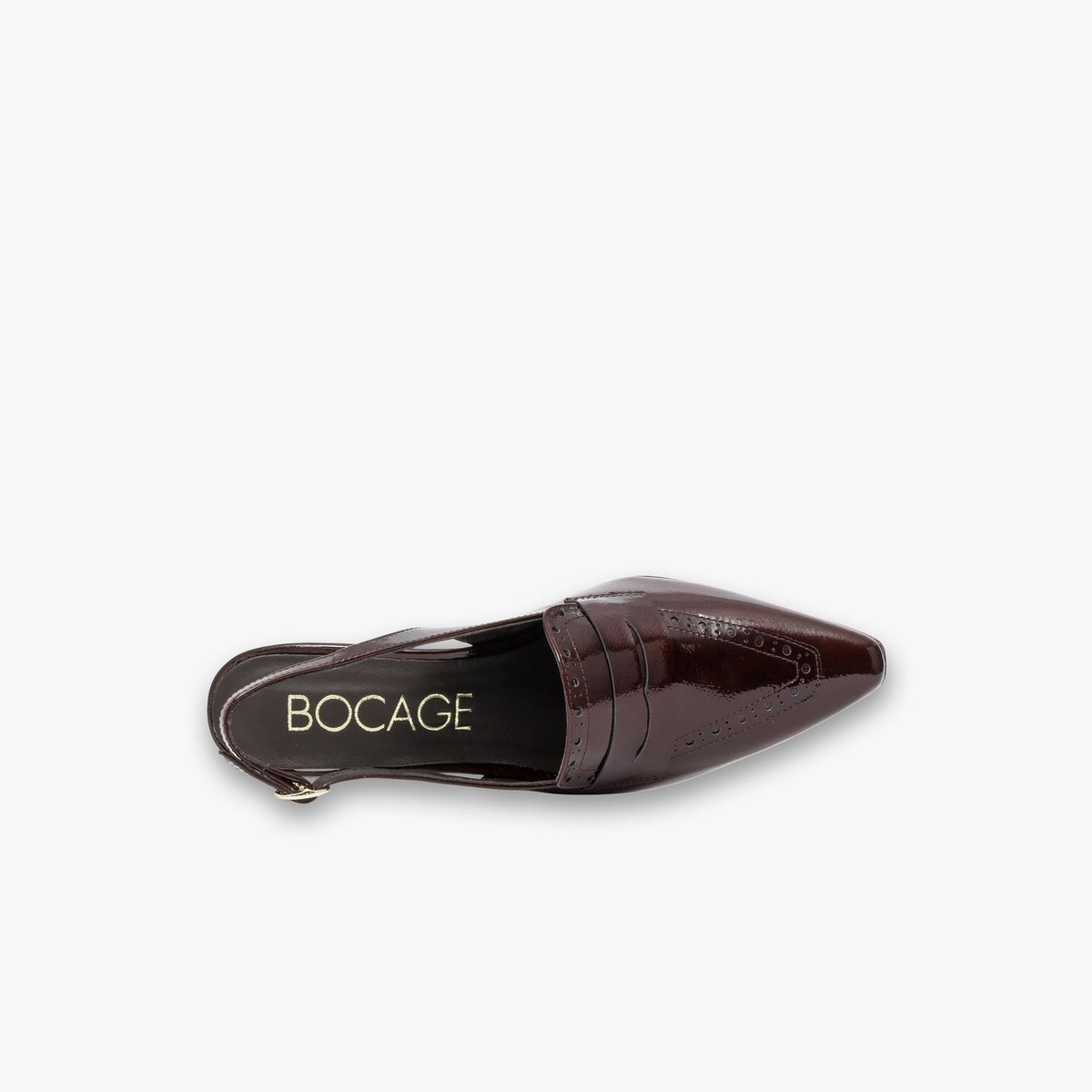 Escarpin en cuir EUGENIE marron marron fonce, BOCAGE