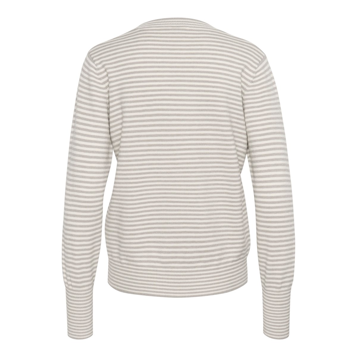 Knitted pullover blanc/gris rayures chalk/grey melange stripe, KAFFE