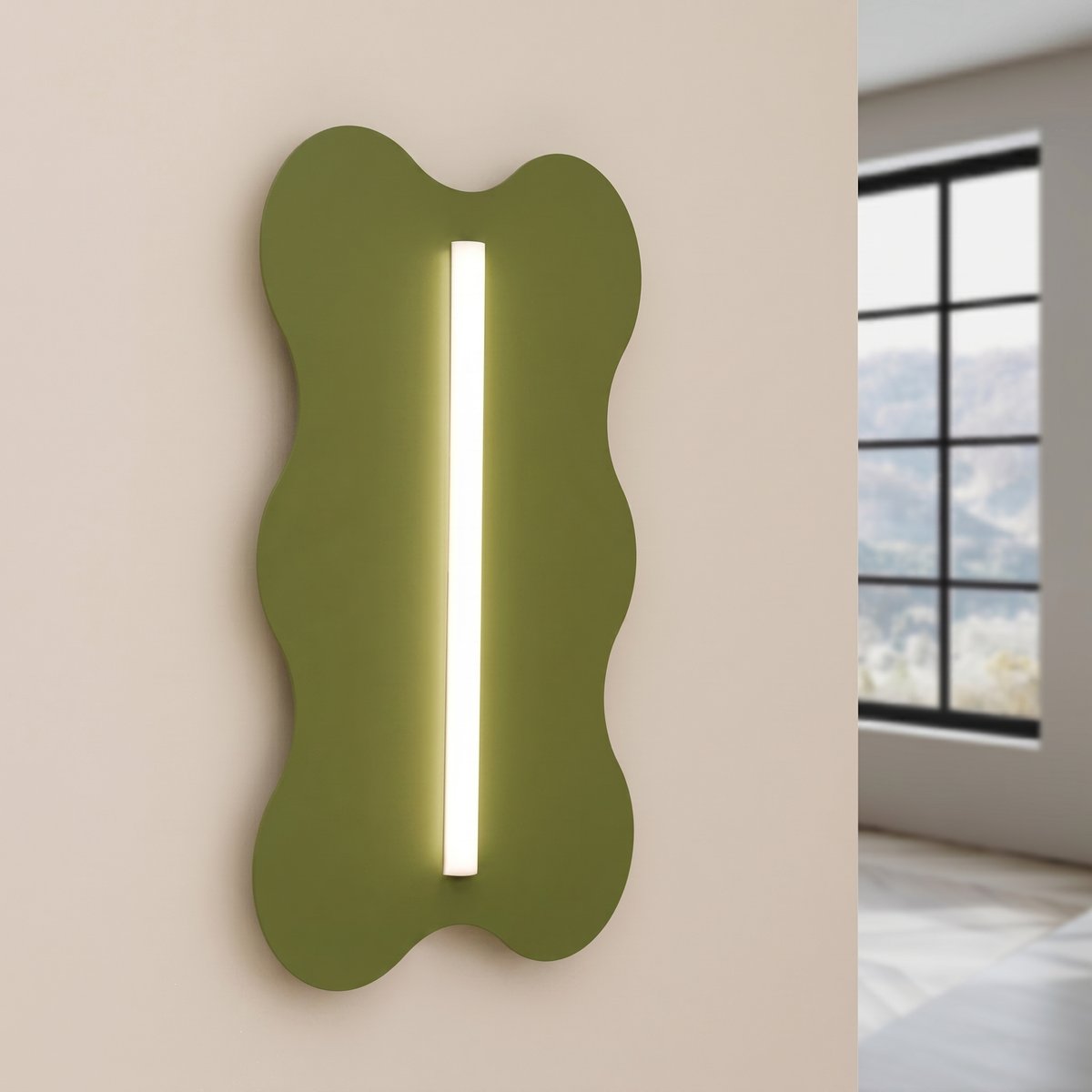 Applique murale Acier Vert Olive S14d 1 Klover vert olive, EDEN