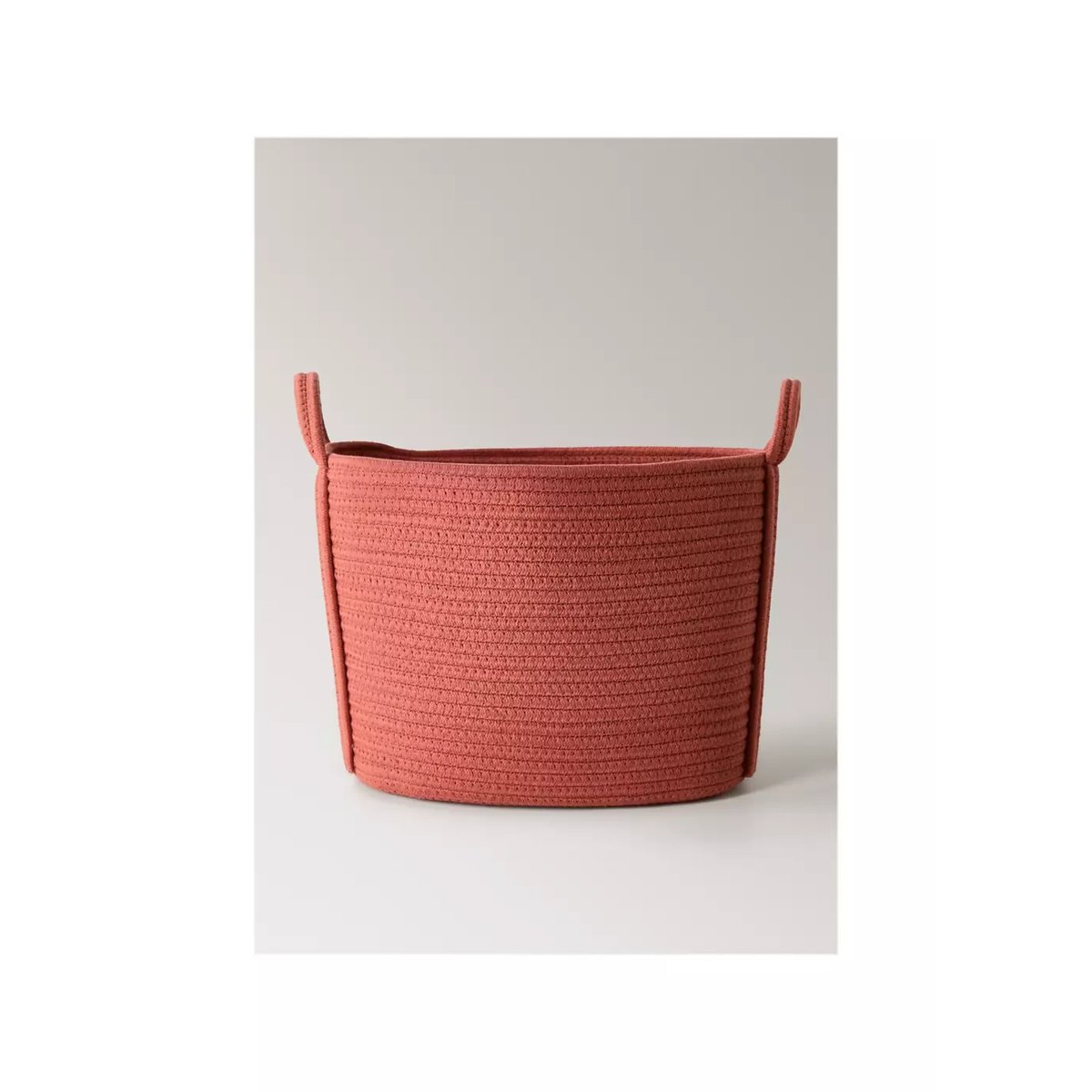 Grand panier enfant en coton avec anses corail, MANGO HOME