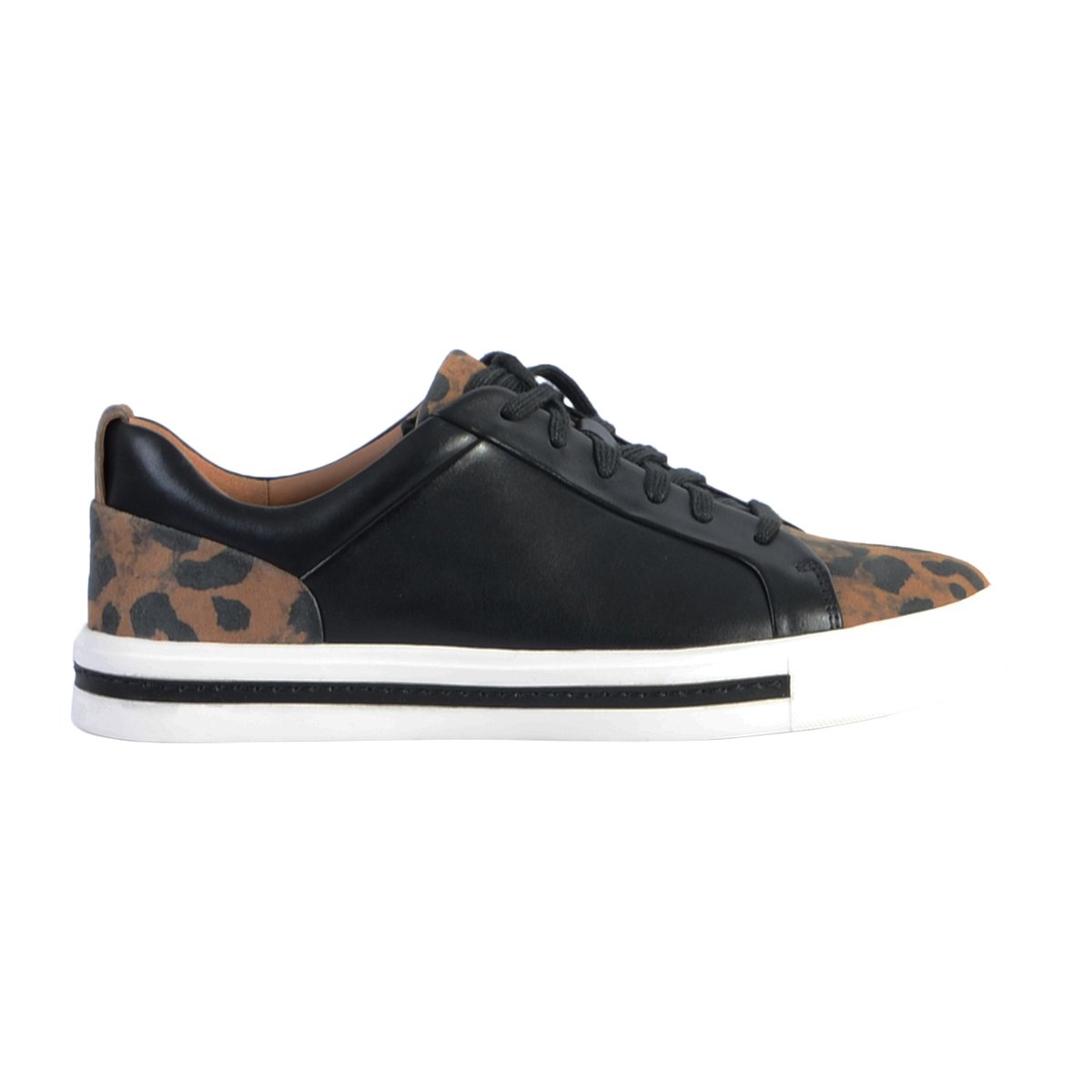 Baskets En Cuir Un Maui Lace noir combi, CLARKS