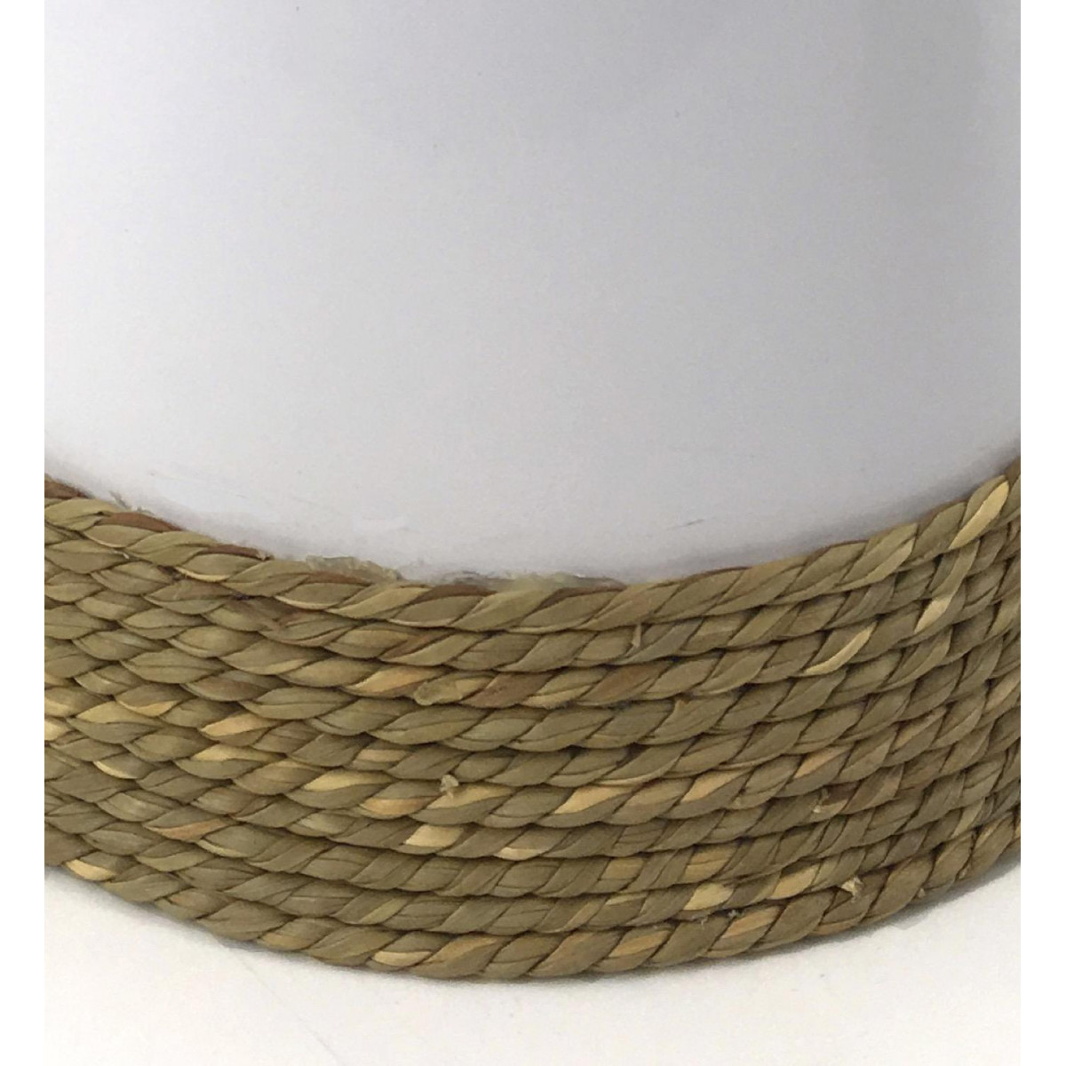 Lustre résine corde blanc, DECORATION D’AUTREFOIS