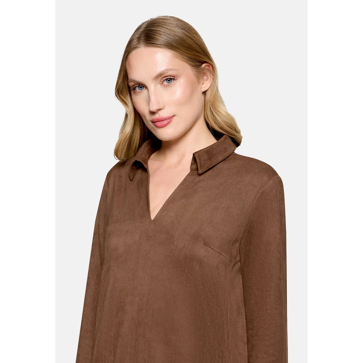 Robe-chemisier à patte de boutonnage dark coffee, BETTY BARCLAY