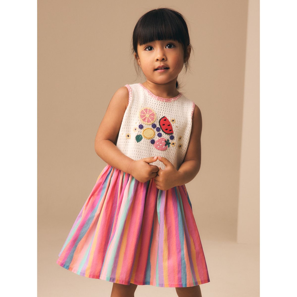 Robe brodée motif fruits arc-en-ciel, NEXT