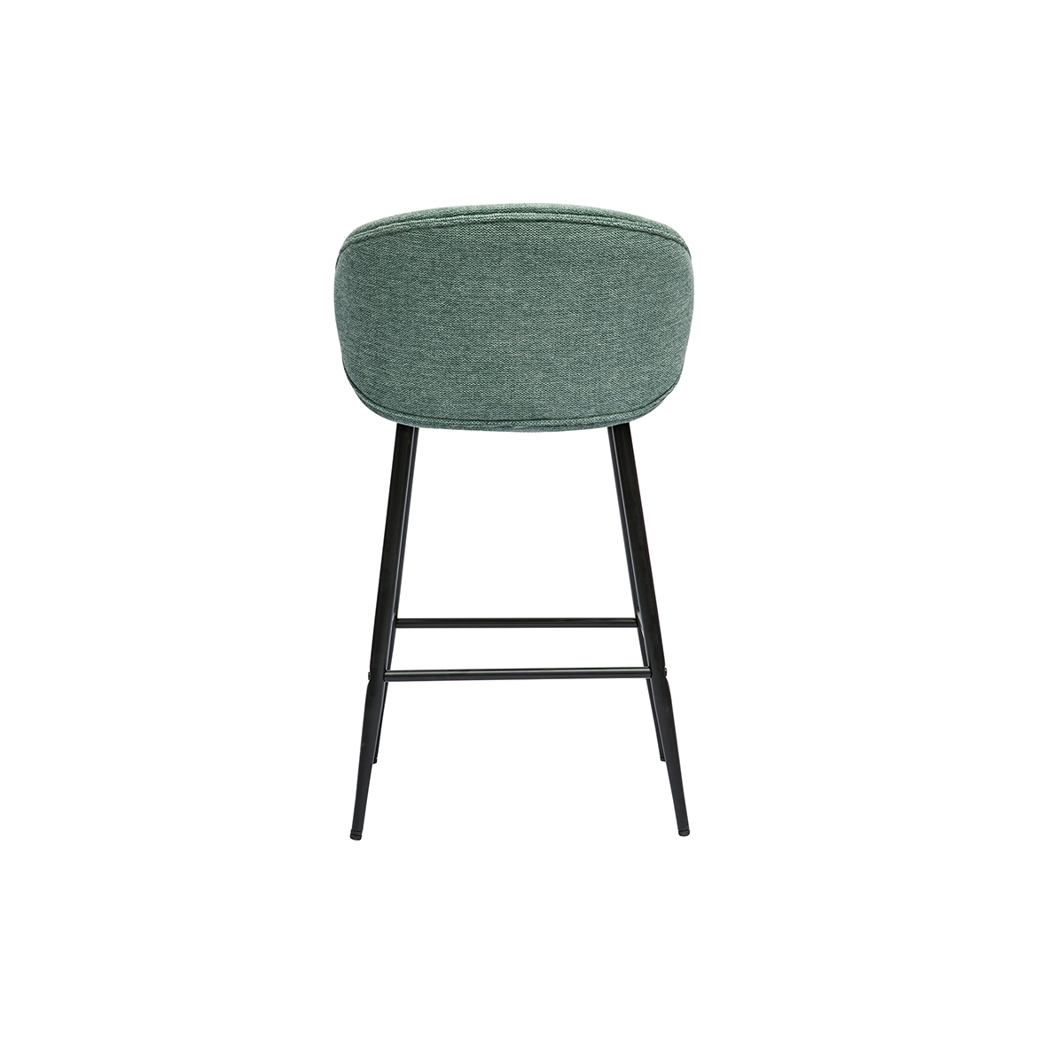 Tabourets de bar design en tissu effet velours texturé vert céladon et métal noir (lot de 2) ROSALIE vert lagon, MILIBOO