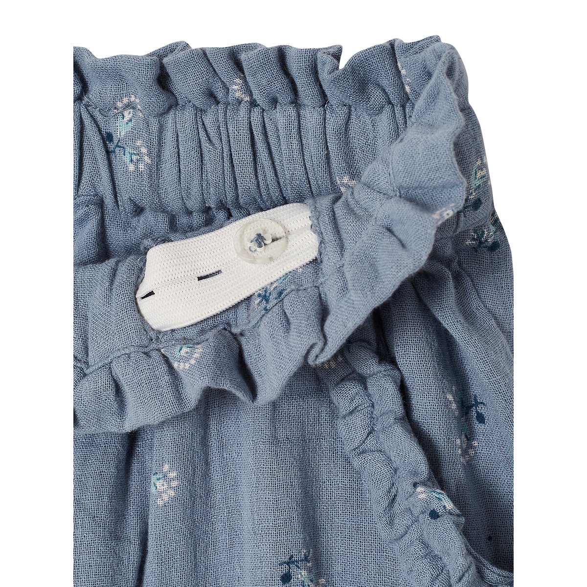 Pantacourt en gaze de coton bleu, VERTBAUDET
