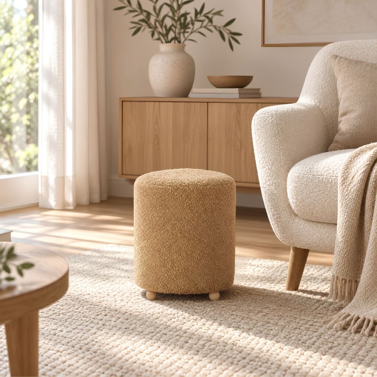 Tabouret YVES marron clair, MICA DECORATIONS