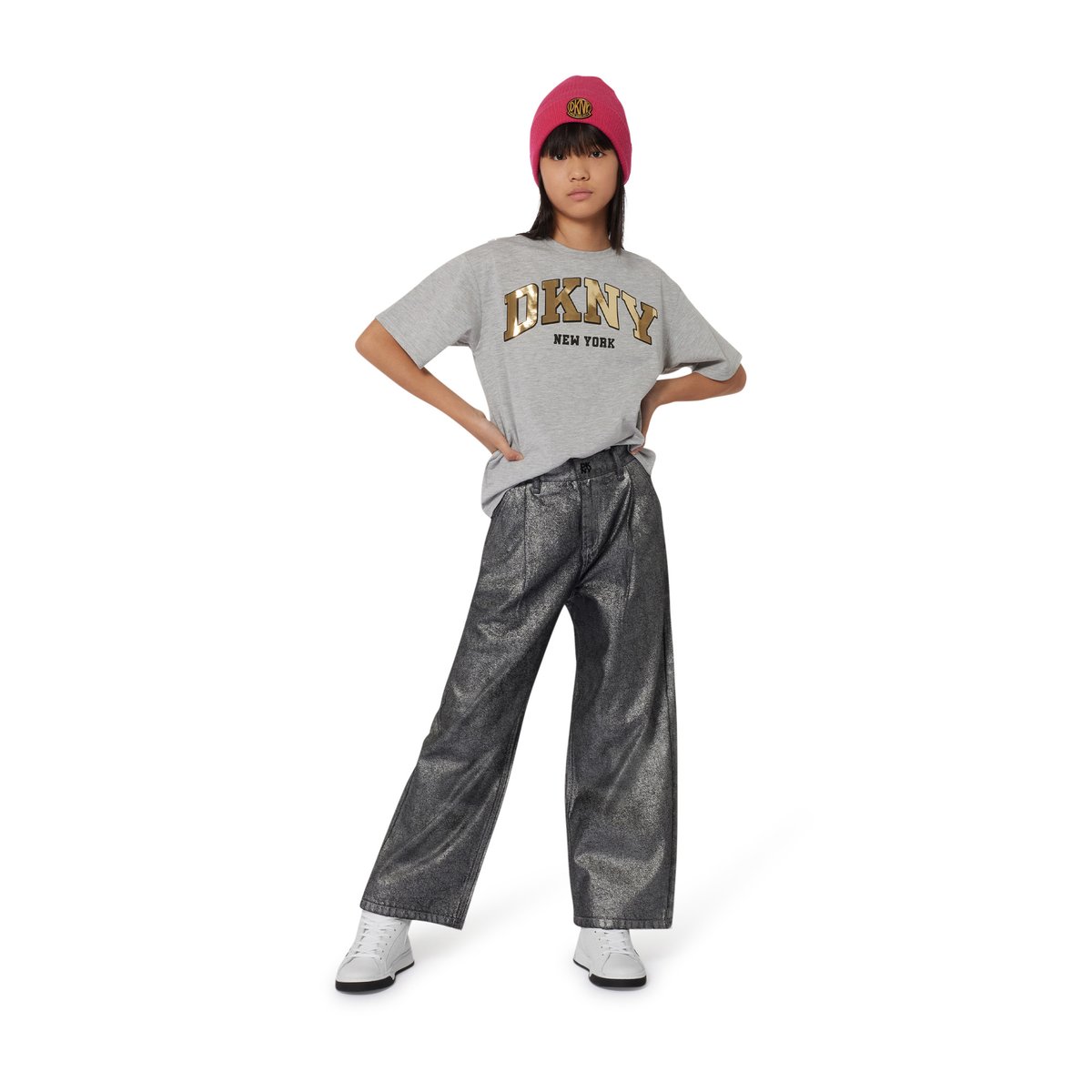 T-shirt à manches courtes gris chine, DKNY