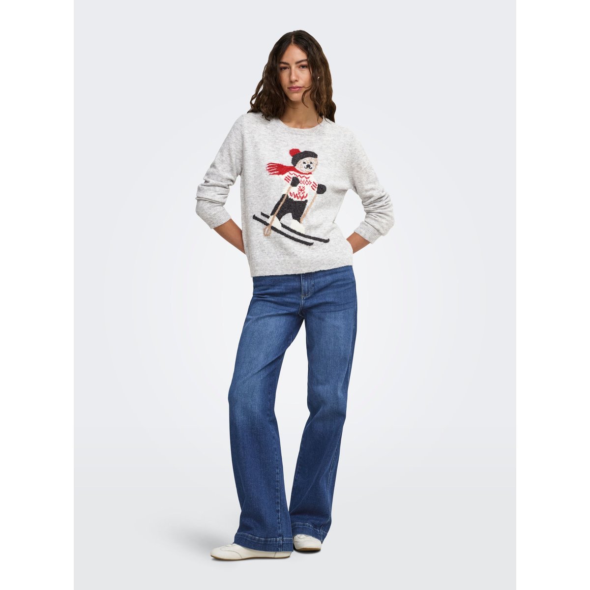 Pull En Maille light grey melange 1, ONLY