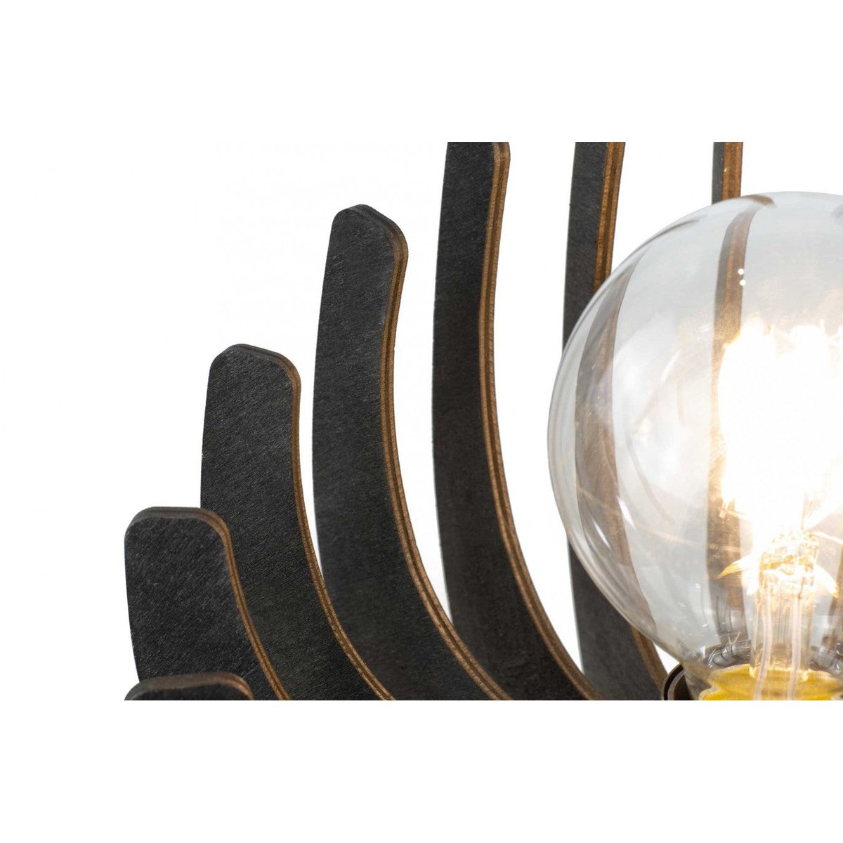 Lampe à poser en bois de peuplier, LOSA noir, C-CREATION