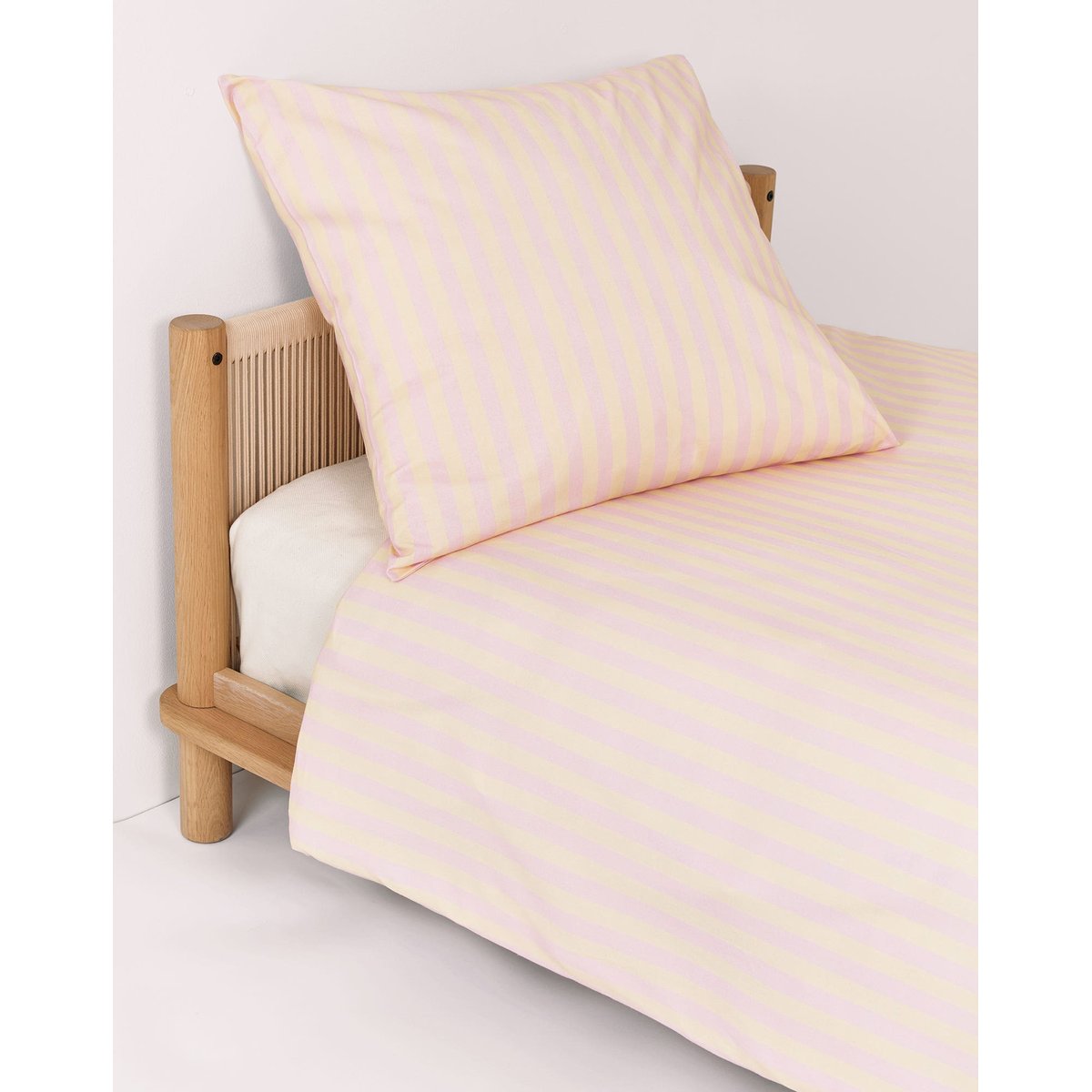 Housse de couette lit individuel Sheldon rayures roses, NOBODINOZ