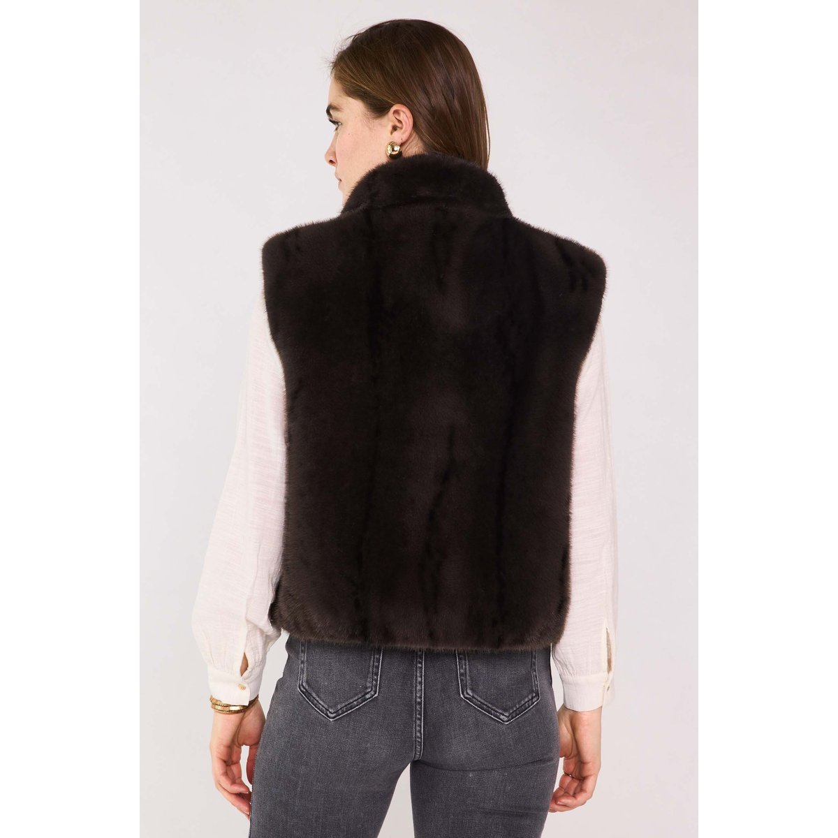 Gilet sans manches duveteux SUZANNE anthracite, Maison 123