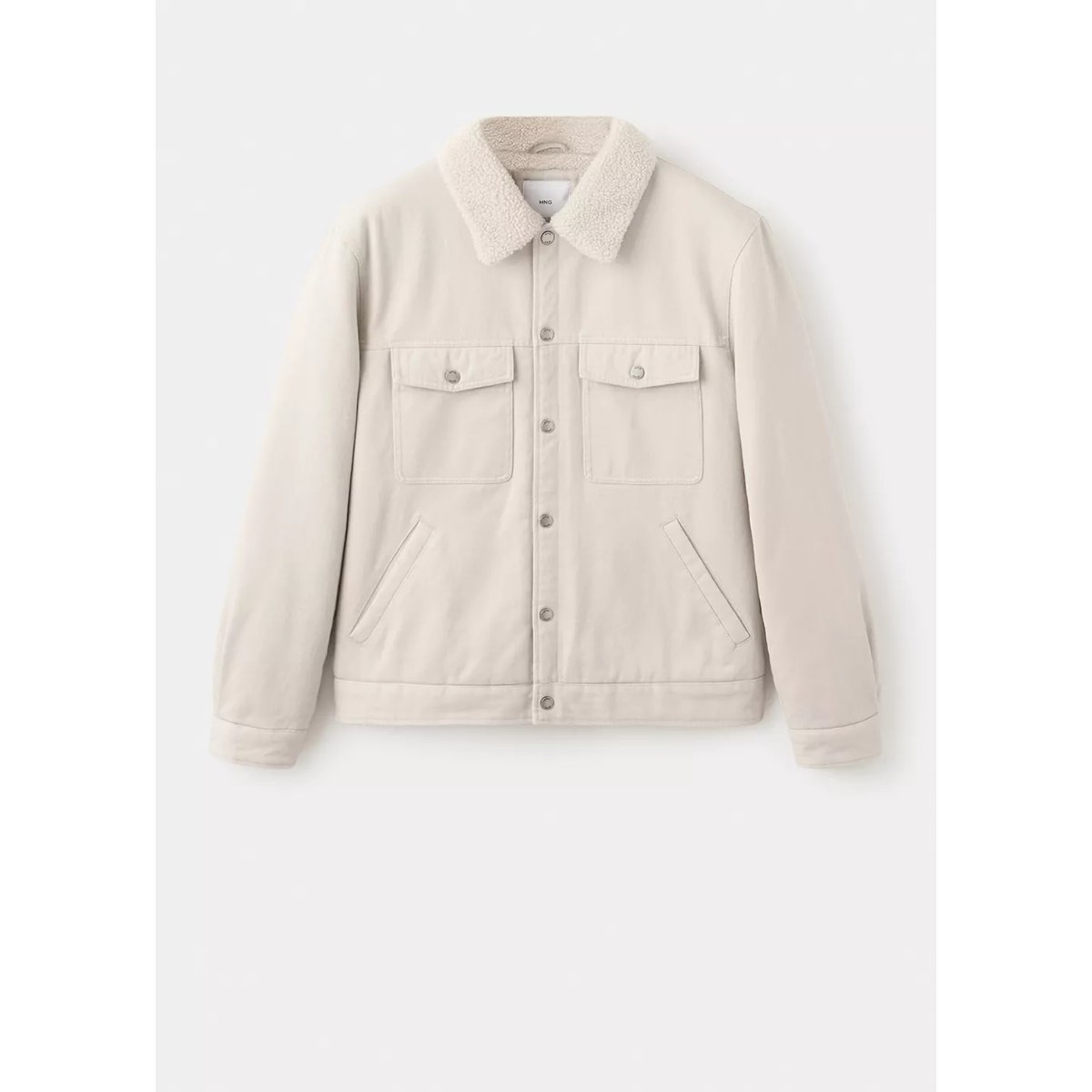 Blouson en jean doublure imitation mouton retourné sable, MANGO MAN