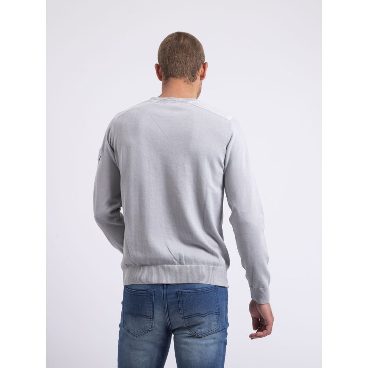 Pull Fin Col Rond Amartin gris, RITCHIE
