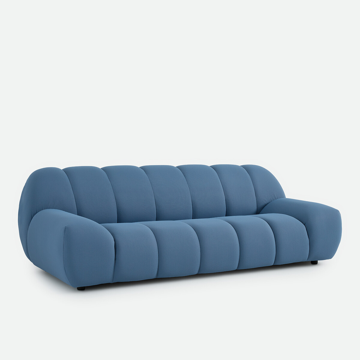 Canapé droit, 4 places, en tissu matelassé, NURIA bleu, LA REDOUTE INTERIEURS