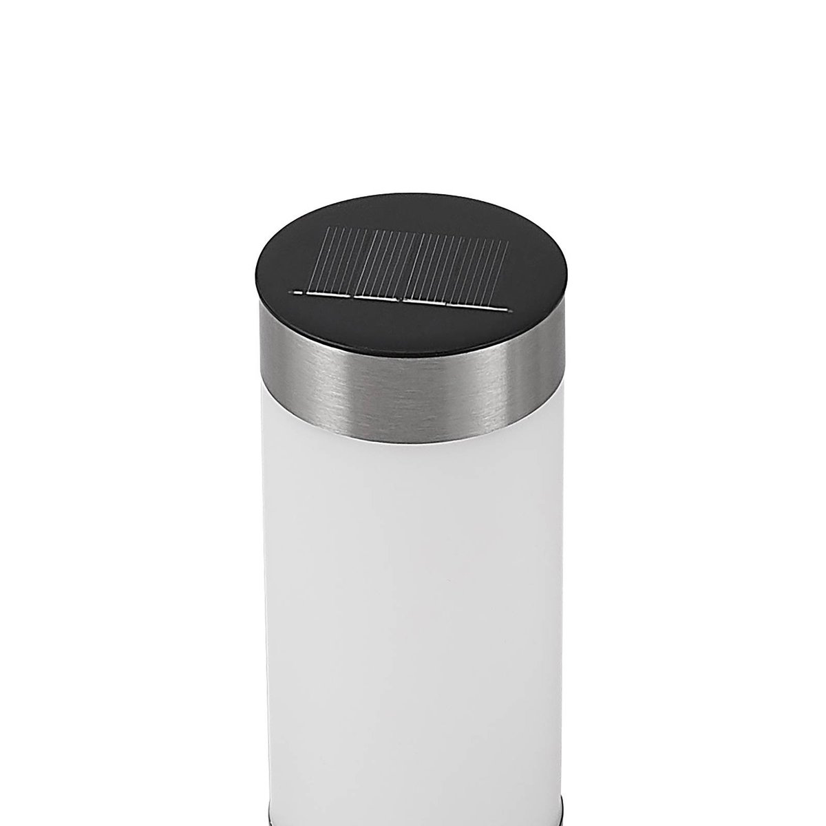 Lampe solaire en inox moderneLED, Sirita argent, blanc opalin, LINDBY