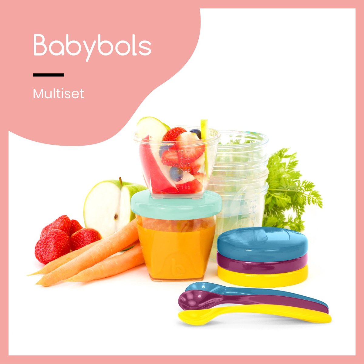 Pots de conservation Babybol avec cuillères transparent, BABYMOOV