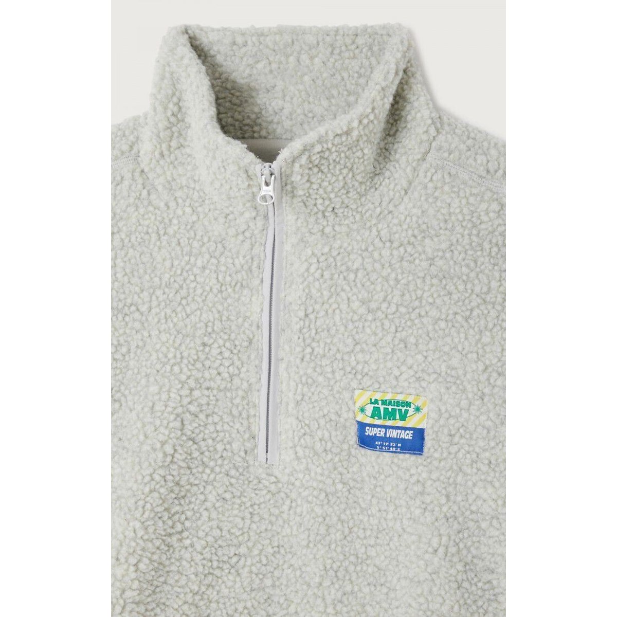 Sweat mi-long HOKTOWN gris clair, AMERICAN VINTAGE