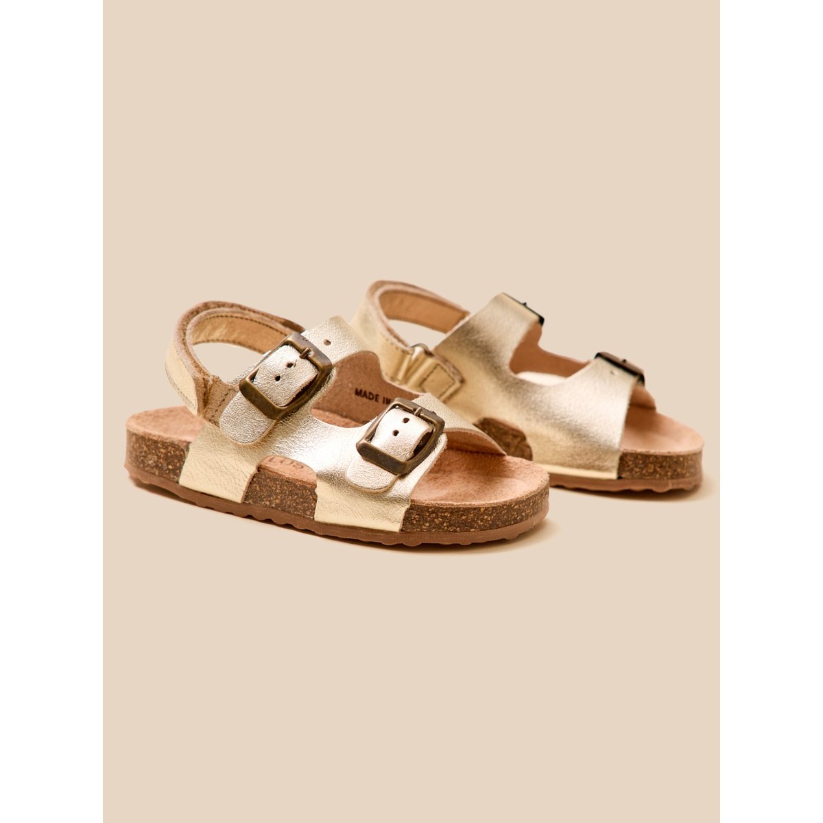Sandales en cuir dore, CYRILLUS