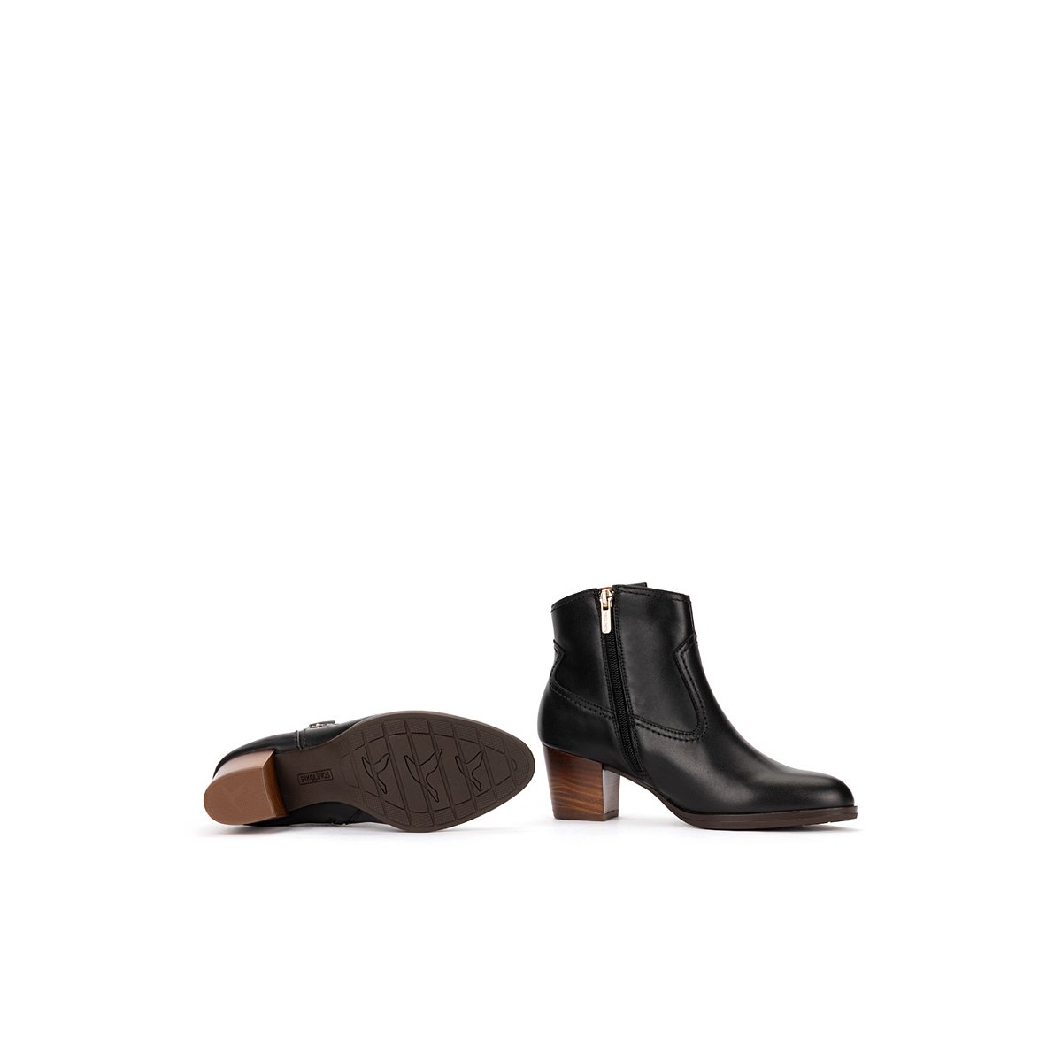 Bottines à talon cuir Zamora black, PIKOLINOS