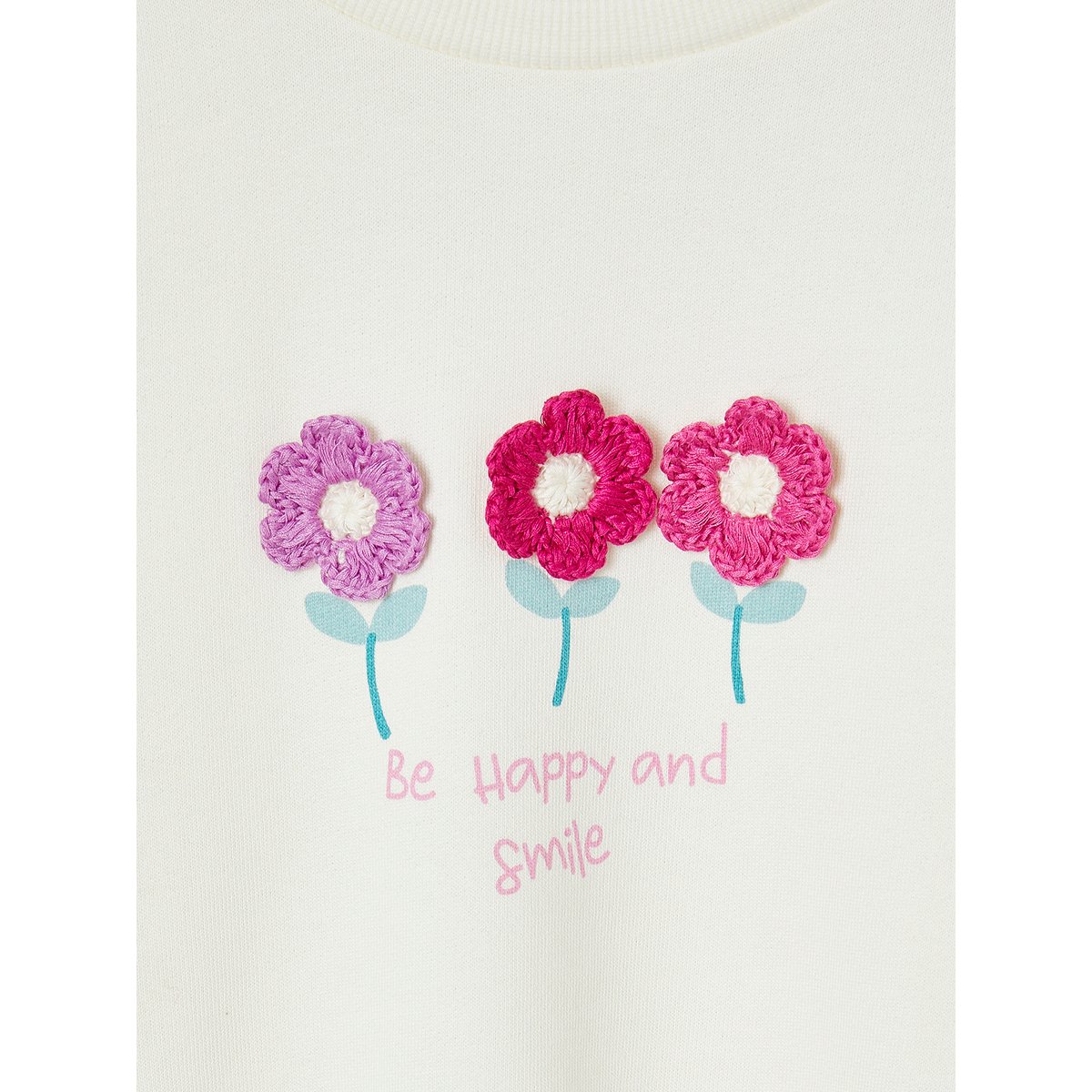 Sweat motif fantaisie écru, VERTBAUDET