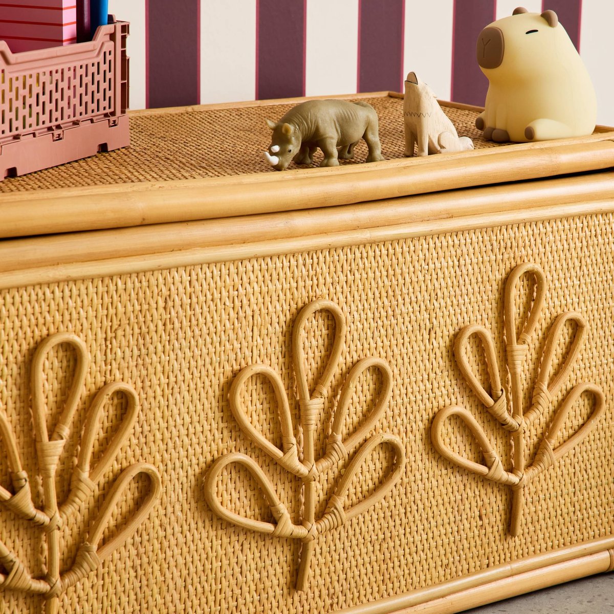 Coffre à jouets enfant bohème en rotin ARLO rotin naturel, SWEEEK