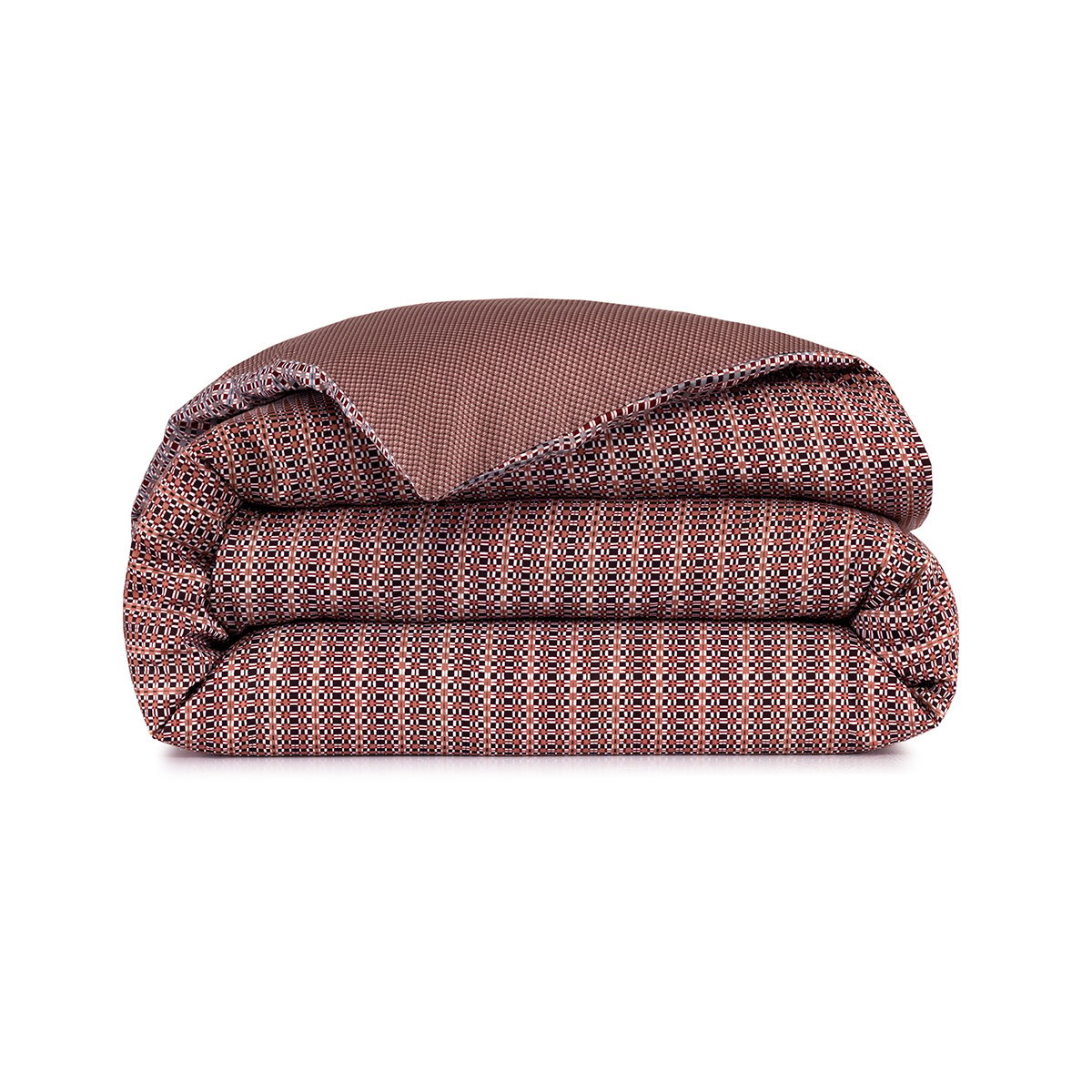 Housse de couette en satin de coton rouge, VASSILY multicolore, BOSS HOME