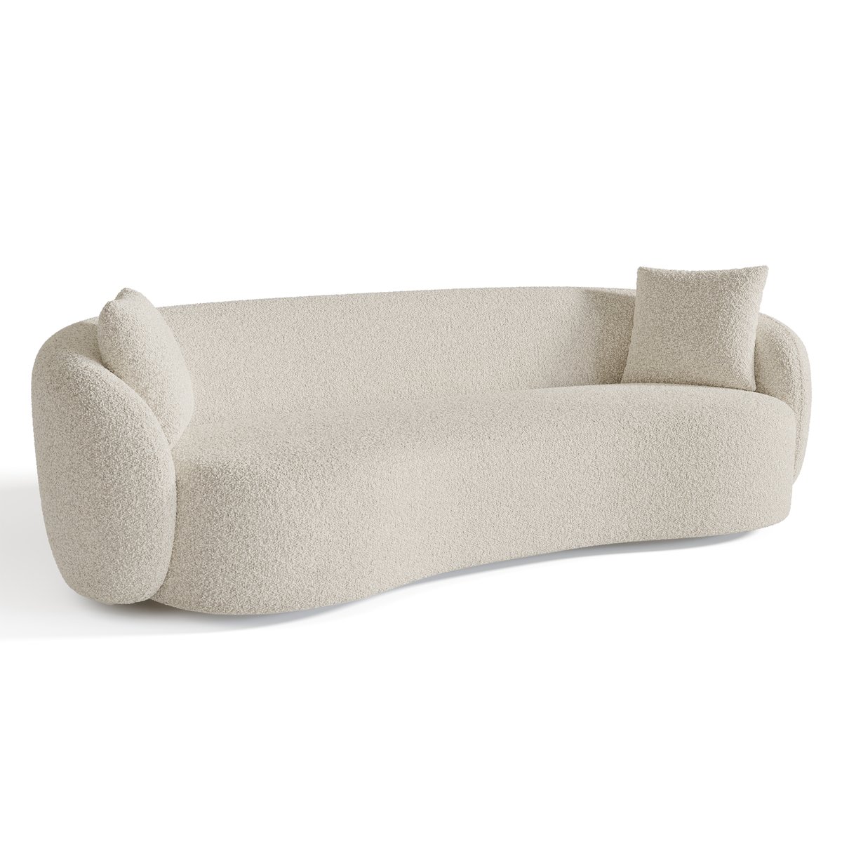 Canapé 3 places en tissu bouclette CELINE crème, SIA HOME