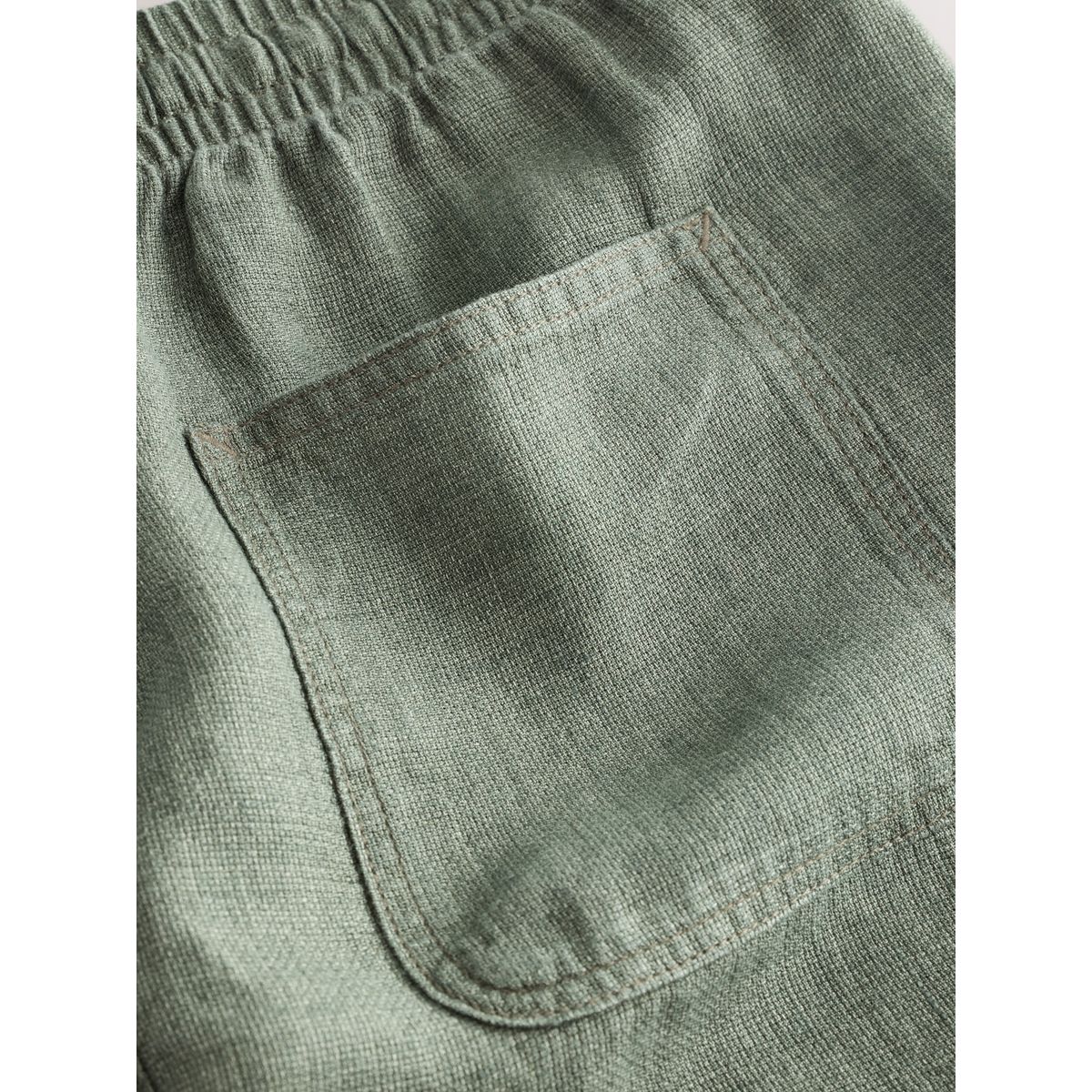 Short en lin épais avec taille à cordon vert, NEXT