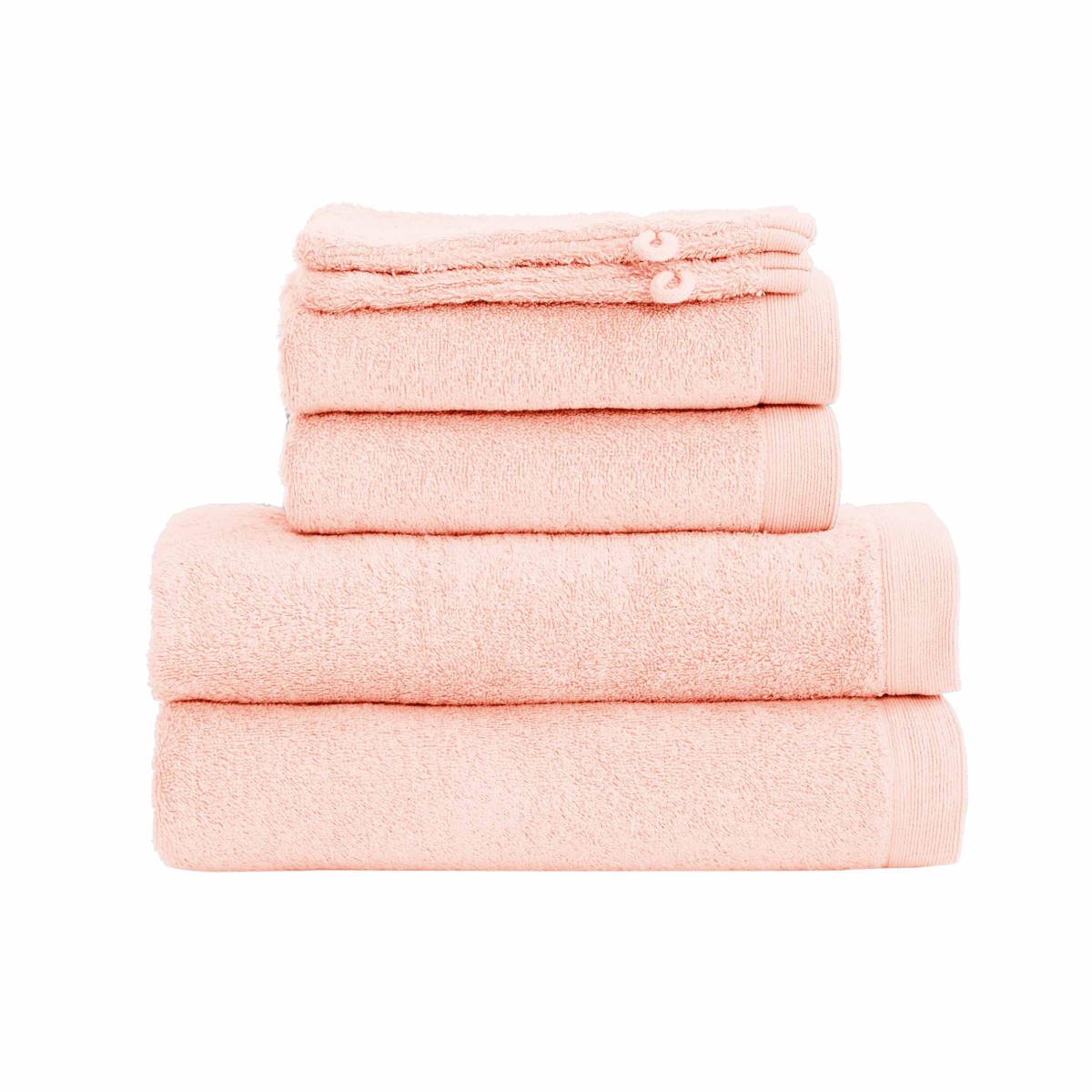 Ensemble de bain 6 pièces 500 g/m² STUDIO (2 draps de douche +2 serviettes de toilette + 2 gants) poudre, SENSEI MAISON
